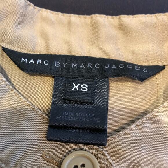 Marc by Marc Jacobs brown silk button front safari utility romper Extra Small XS - Picture 8 of 16